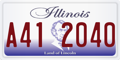 IL license plate A412040