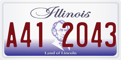 IL license plate A412043