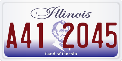 IL license plate A412045