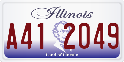 IL license plate A412049