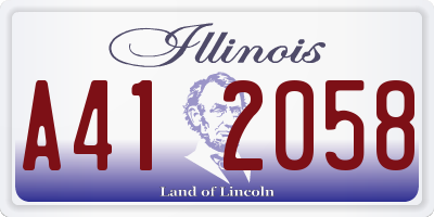 IL license plate A412058