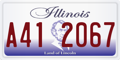 IL license plate A412067