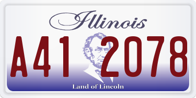 IL license plate A412078