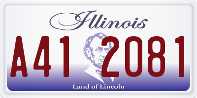 IL license plate A412081