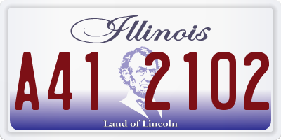 IL license plate A412102