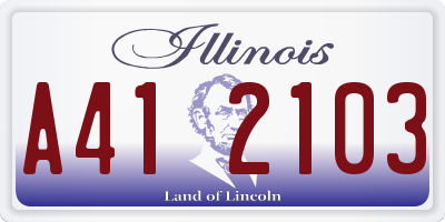 IL license plate A412103