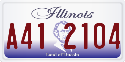 IL license plate A412104