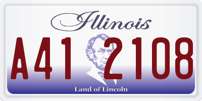 IL license plate A412108