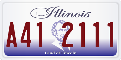 IL license plate A412111