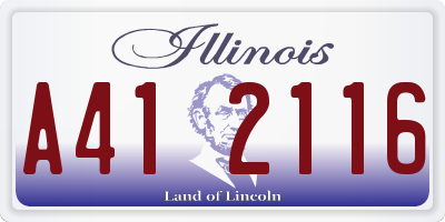 IL license plate A412116
