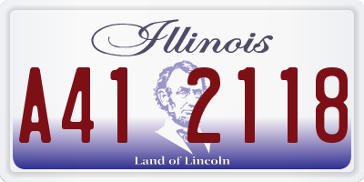 IL license plate A412118