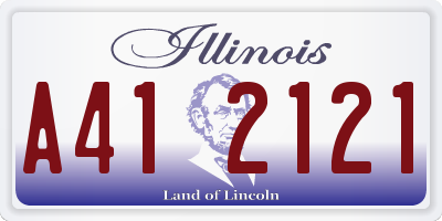 IL license plate A412121