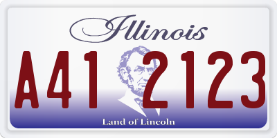 IL license plate A412123