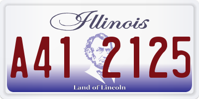 IL license plate A412125