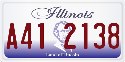 IL license plate A412138