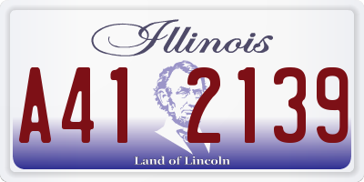 IL license plate A412139