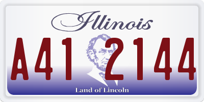 IL license plate A412144