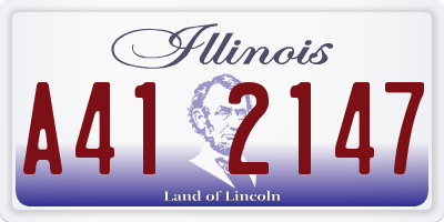 IL license plate A412147