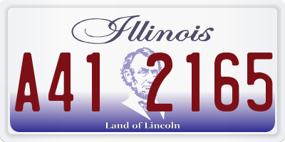 IL license plate A412165