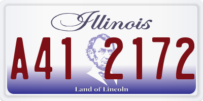 IL license plate A412172