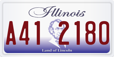 IL license plate A412180