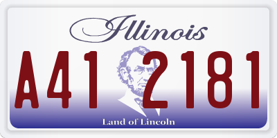 IL license plate A412181