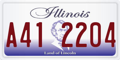 IL license plate A412204