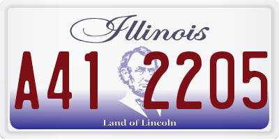 IL license plate A412205