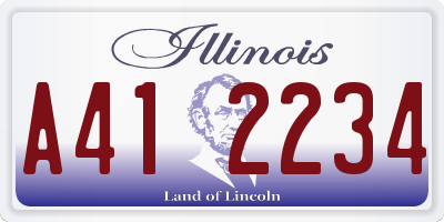 IL license plate A412234