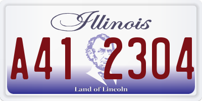 IL license plate A412304