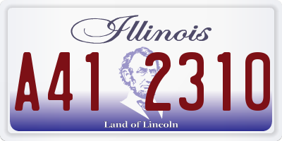 IL license plate A412310