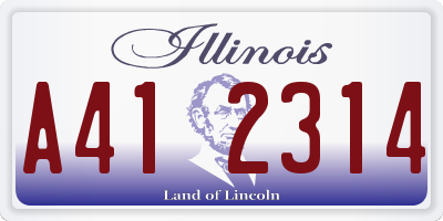 IL license plate A412314