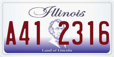 IL license plate A412316