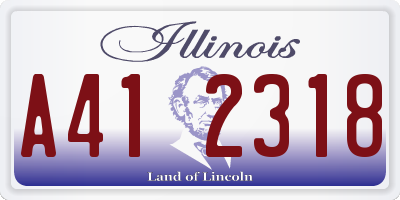 IL license plate A412318