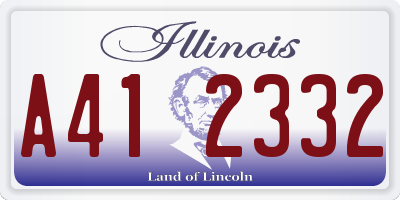 IL license plate A412332
