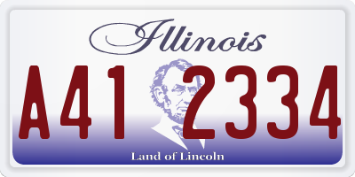 IL license plate A412334