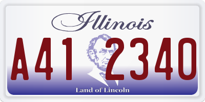 IL license plate A412340