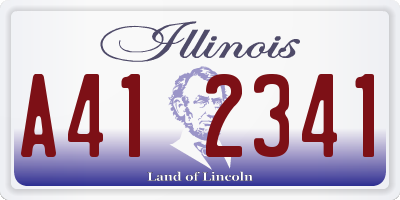 IL license plate A412341