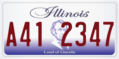 IL license plate A412347