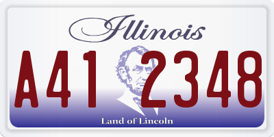 IL license plate A412348