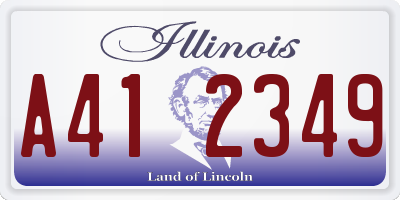 IL license plate A412349