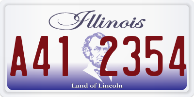 IL license plate A412354