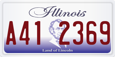 IL license plate A412369