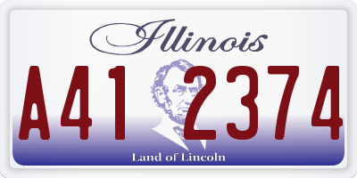 IL license plate A412374
