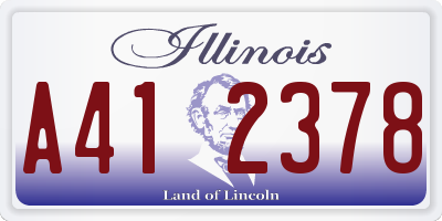IL license plate A412378