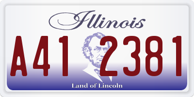 IL license plate A412381