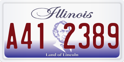 IL license plate A412389