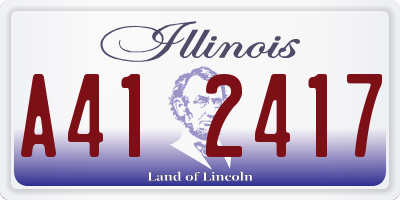 IL license plate A412417