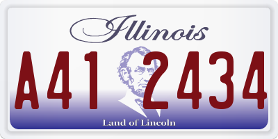 IL license plate A412434