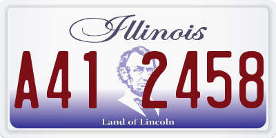 IL license plate A412458